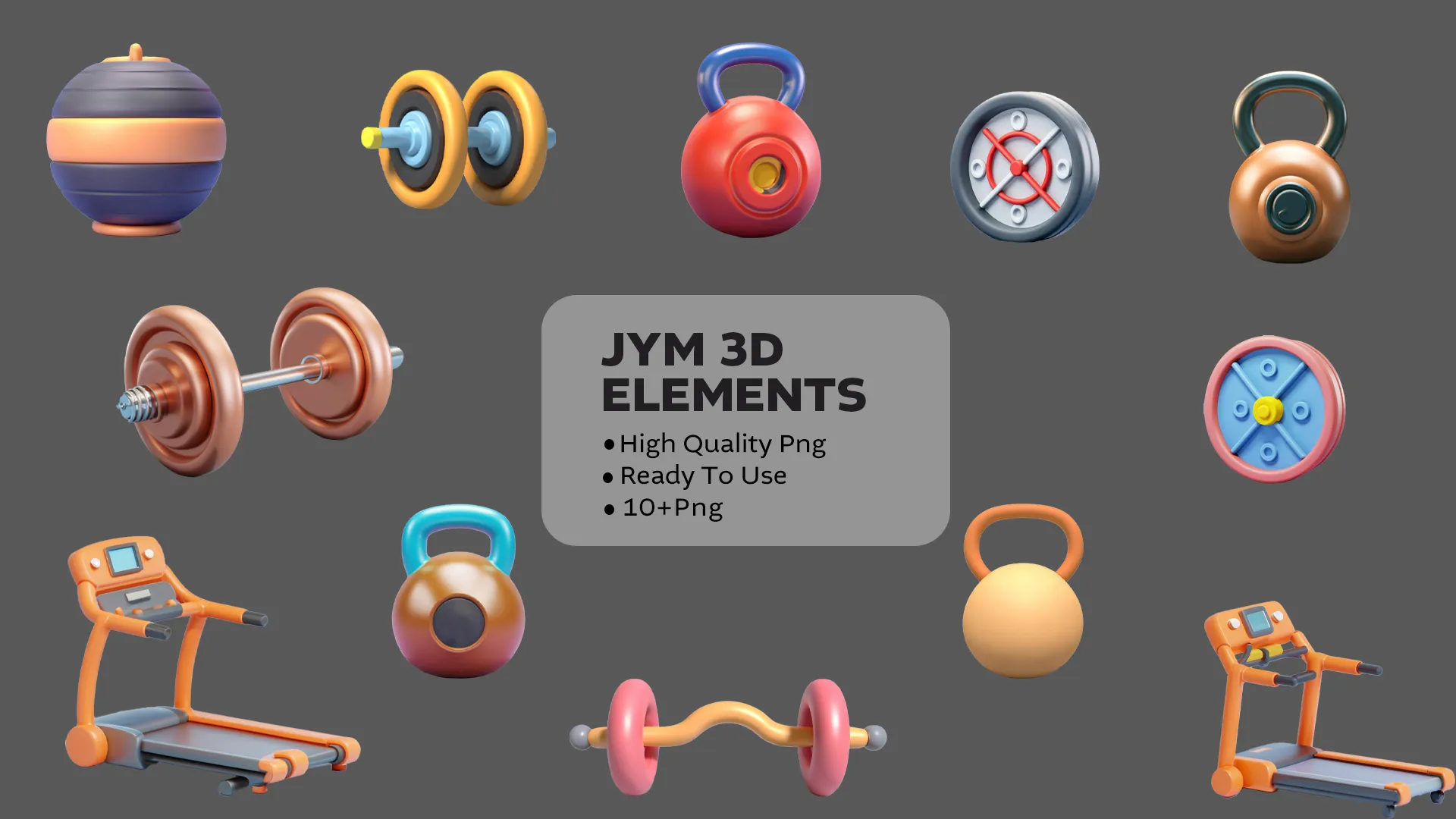 Vibrant Gym Equipment 3D Pack image